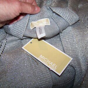Michael Kors Silver Sparkle Initial Signature Circle Neck Shoulder Scarf